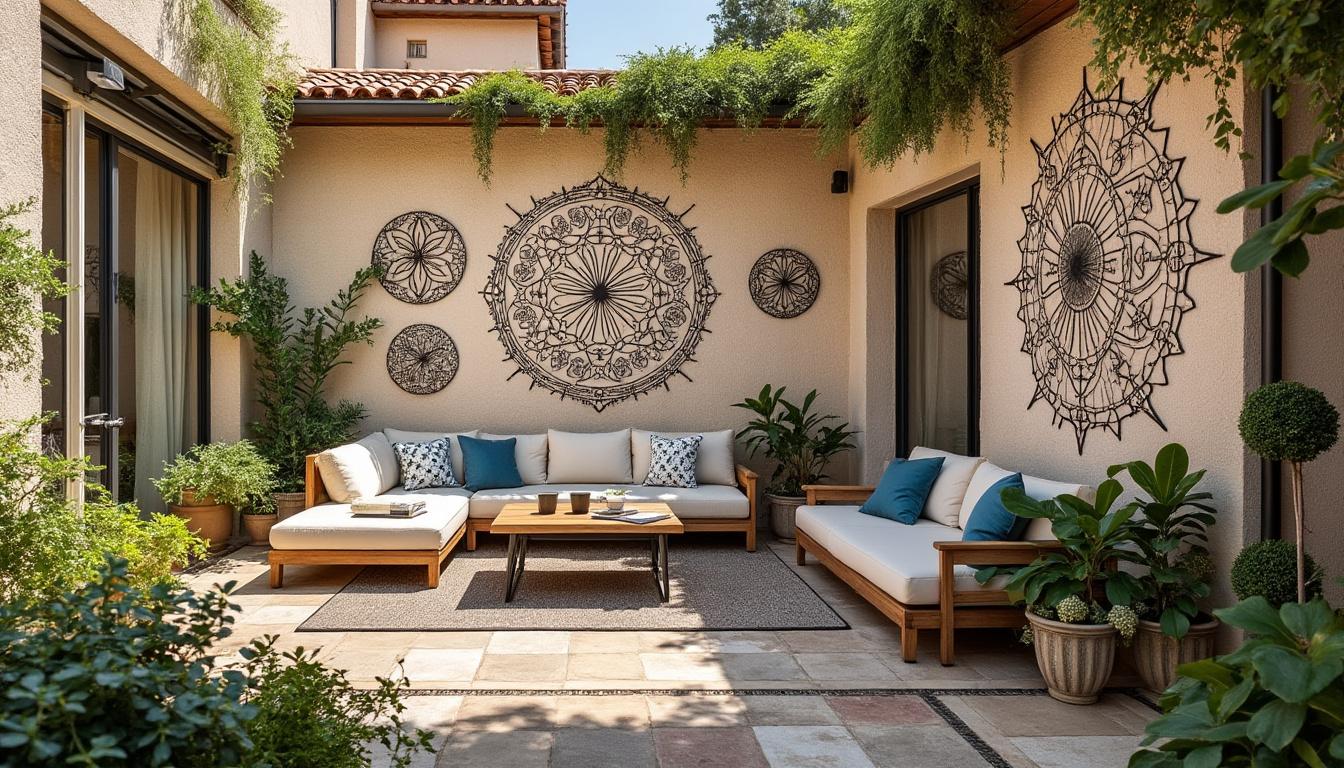 Illustration: Pourquoi opter pour une décoration murale en fer dans votre espace extérieur ?
