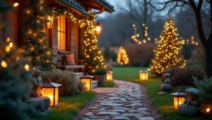 Décorations de l’extérieur de Noël : idées pour un jardin féérique