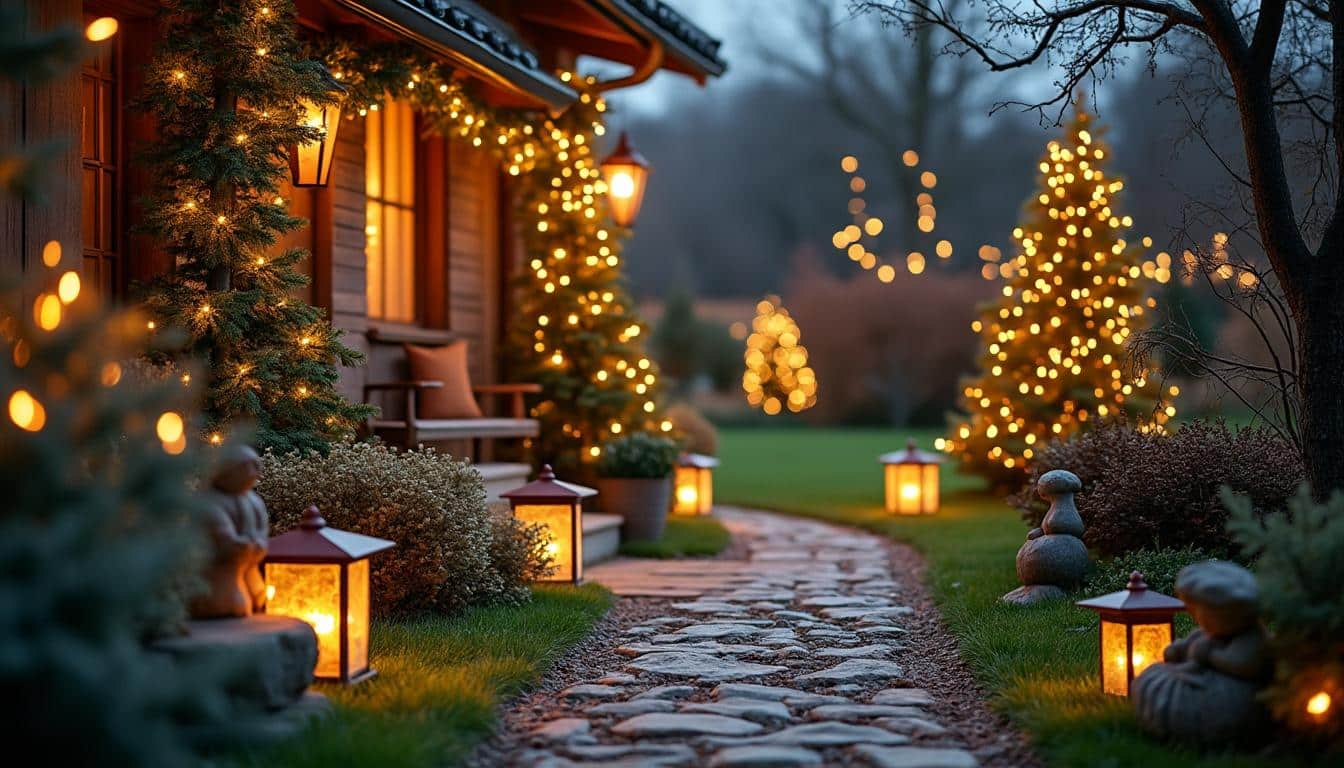Décorations de l’extérieur de Noël : idées pour un jardin féérique