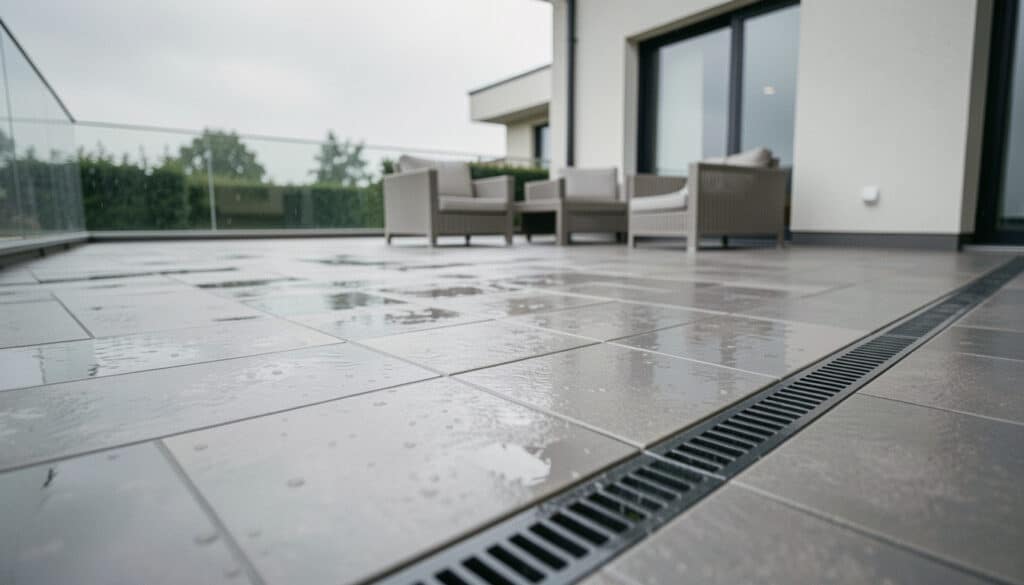 Évacuation de l’eau d’une terrasse carrelée : solutions